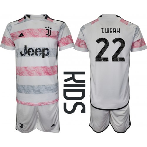 Maillot de foot Juventus Timothy Weah #22 Extérieur enfant 2023-24 Manches Courte (+ pantalon court)